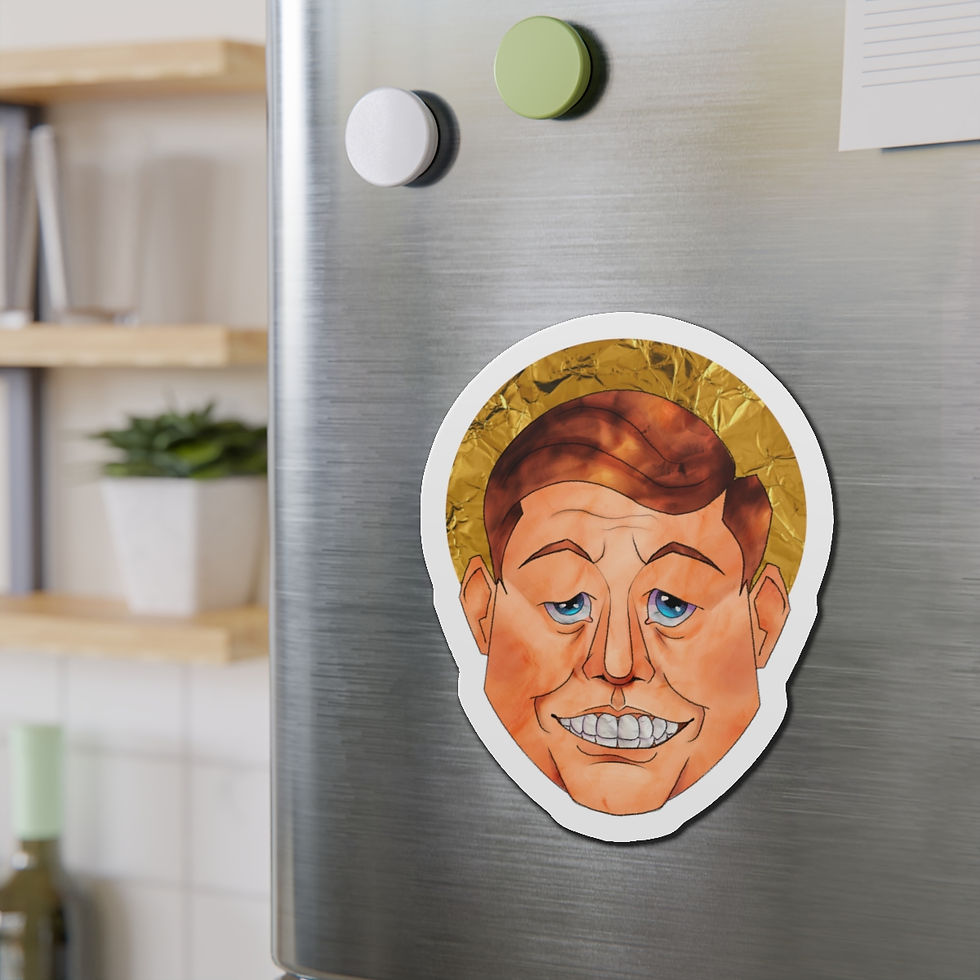 Thumbnail: Saint JFK Die-Cut Magnet - Campy Decor, Vinyl Fridge Magnet, Catholic Accessory 