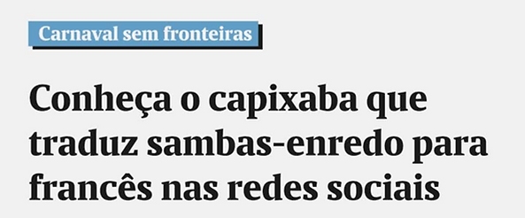 Destaque A Gazeta TraduSamba francês