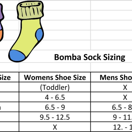 Bomba Sock Sizing