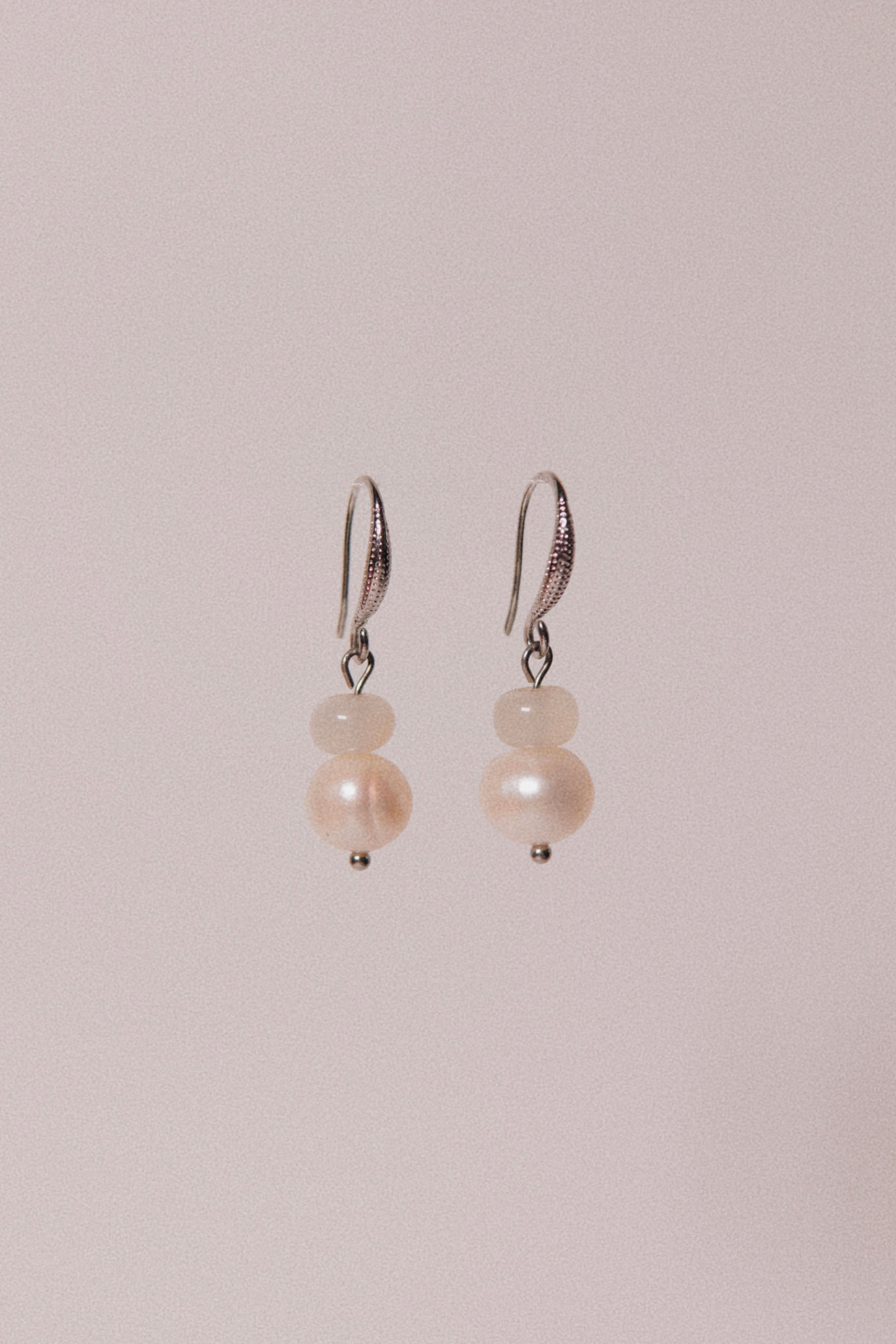 Moonstone & Pearl Drop Earrings 