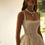 Thumbnail: Lace A- Line Wedding Dress with Thin straps and Square Neckline and Basque Waist