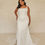 Thumbnail: Wright by Madi Lane wedding dress, a minimalist fitted crepe gown with square neckline, wide straps, soft column silhouette