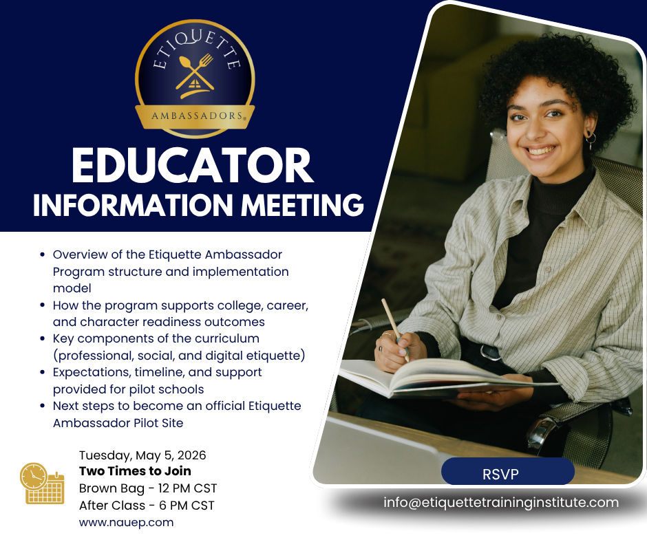 Etiquette Ambassador Educator Information Meeting