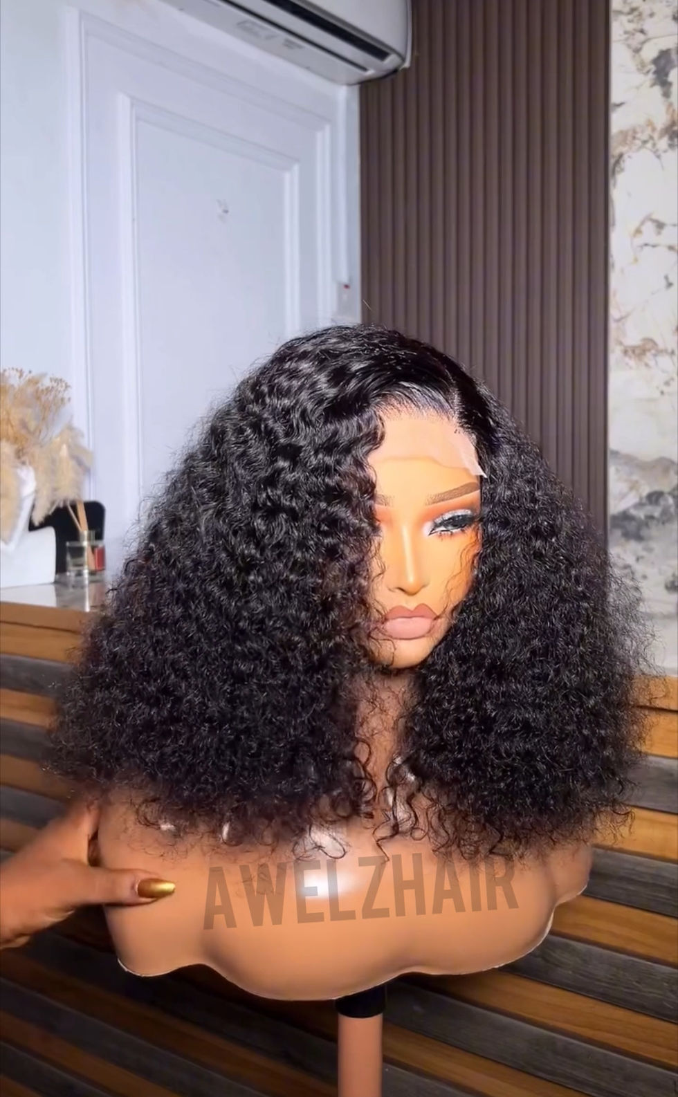 Thumbnail: Luxury fluffy volume closure human hair wig 