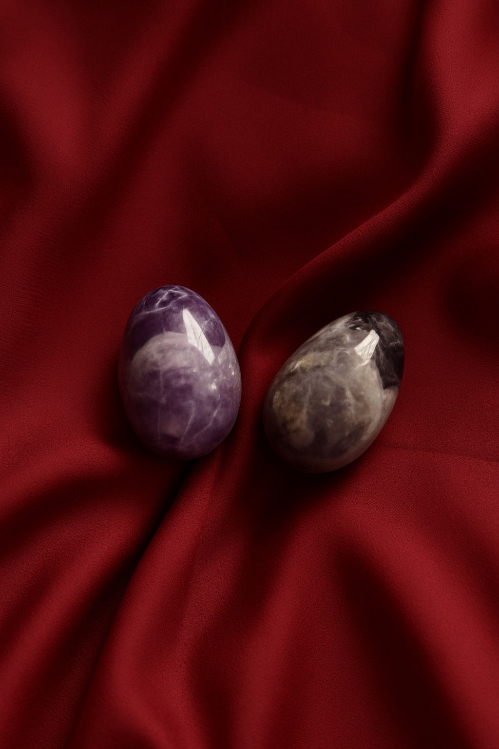 Ametiszt yoni tojás – közepes méret, fúrt kivitel 1 db