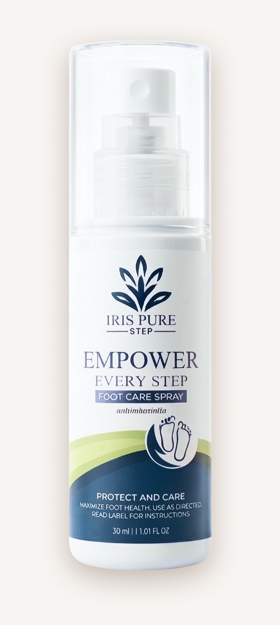 IRIS pure step spray - on stand