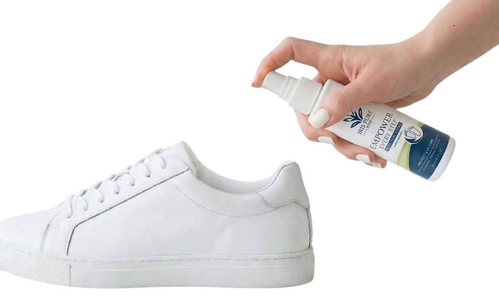 How to use - step 3 - sprey on shoe
