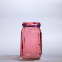 Red mason jar