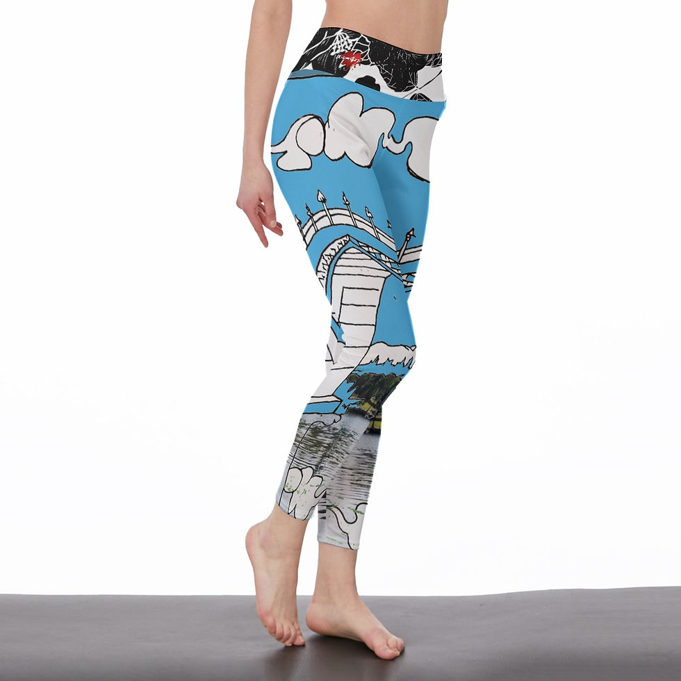 Thumbnail: All-Over Print Women's High Waist Leggings | Side Stitch Closure