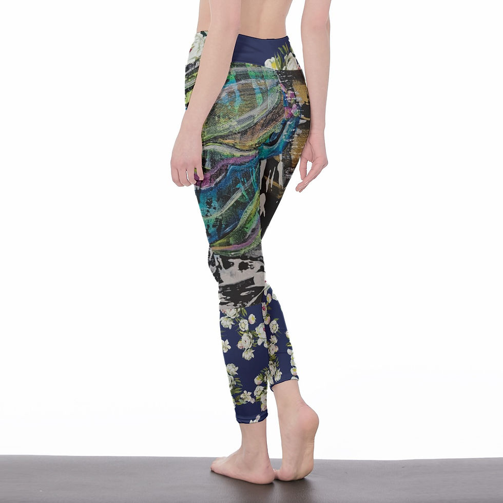Thumbnail: All-Over Print Women's High Waist Leggings | Side Stitch Closure