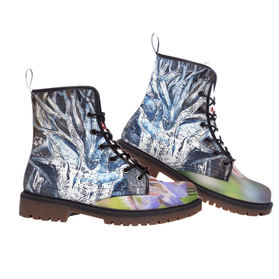 Thumbnail: All-Over Print Women's Martin Short Boots