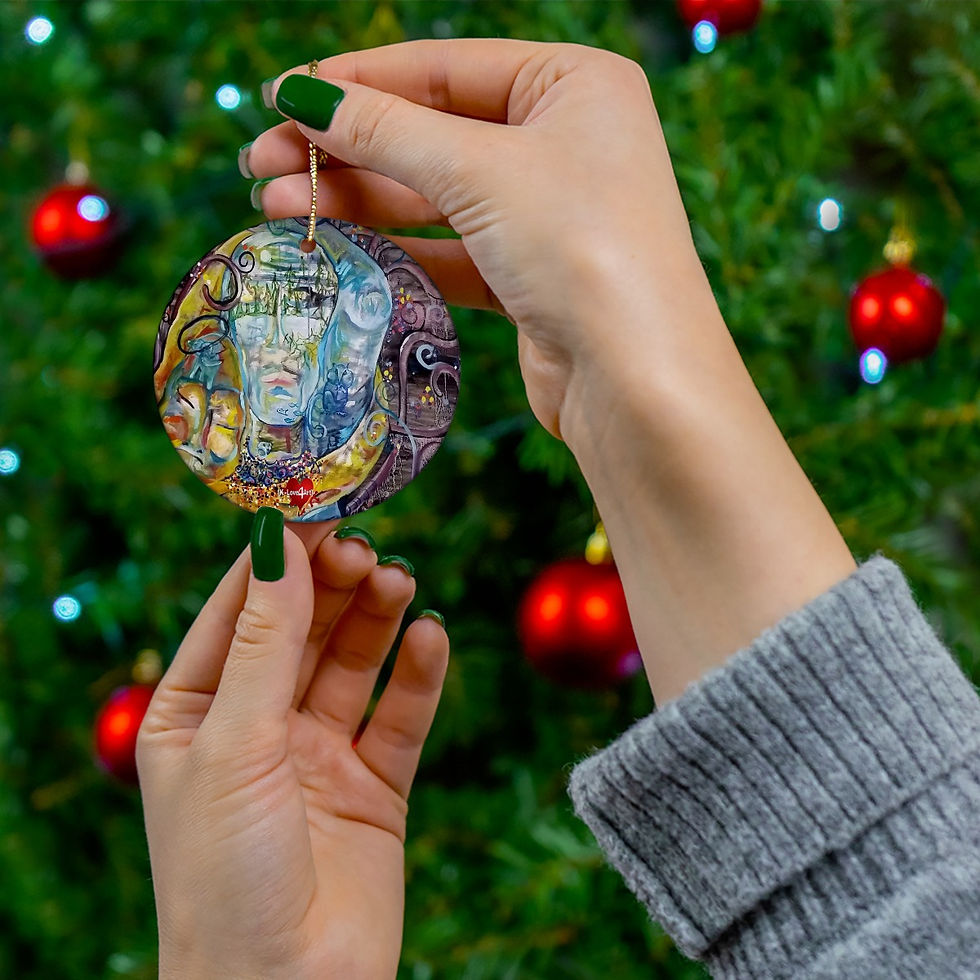Thumbnail: Round Christmas Ceramic Decoration Ornaments