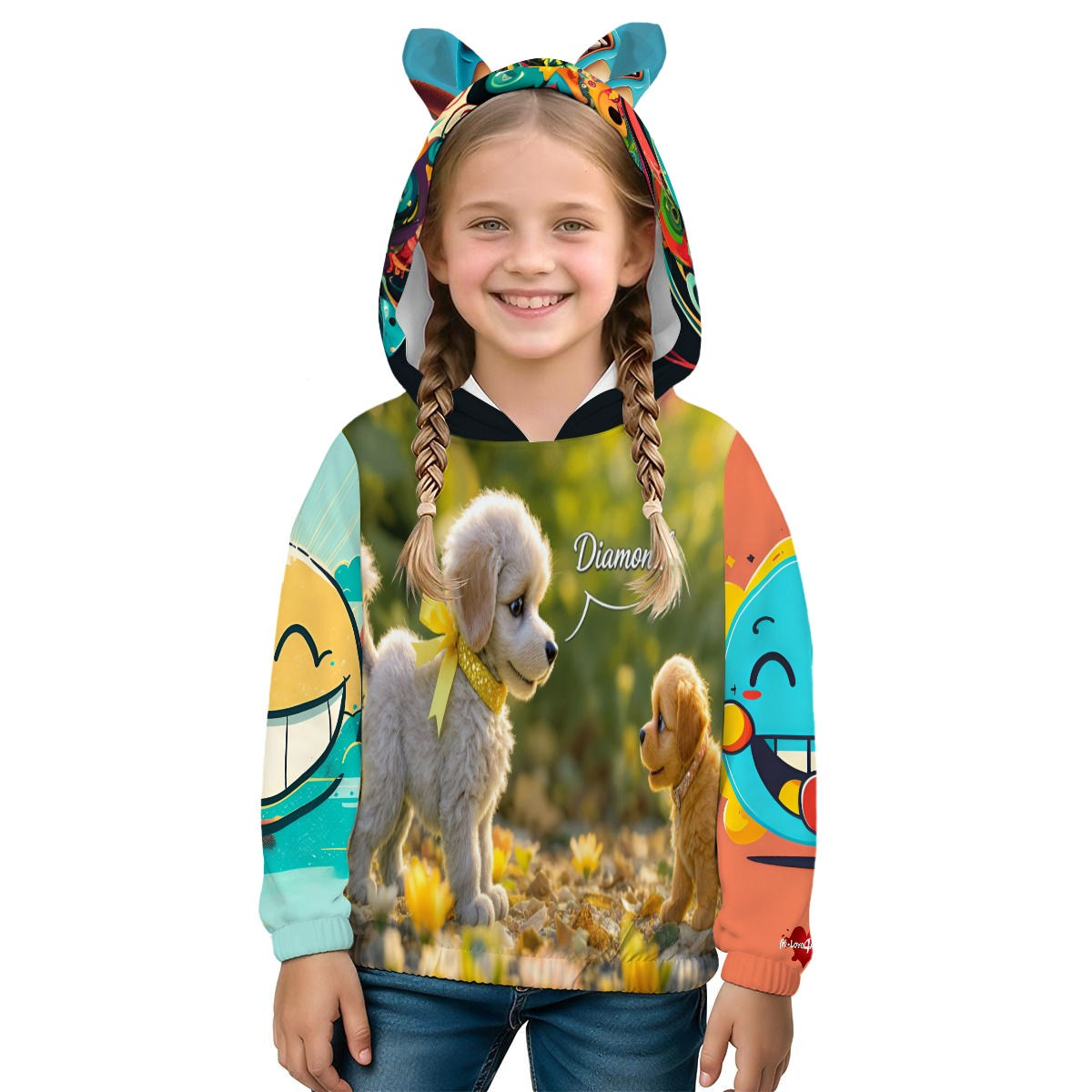 All-Over Print Kid’s Borg  Sweatshirt With Ear