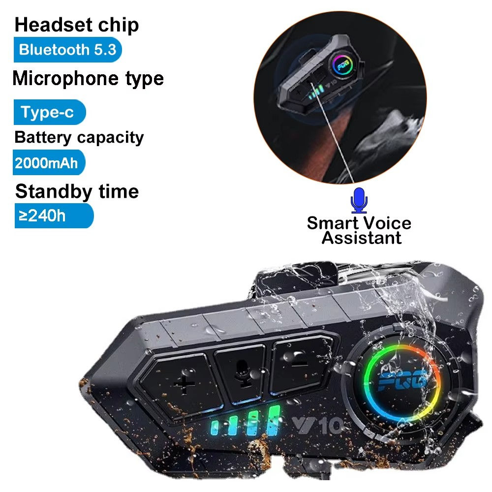 Fone Bluetooth 5.3 para Capacete – Kit Sem Fio para Moto com Chamadas Viva-Voz