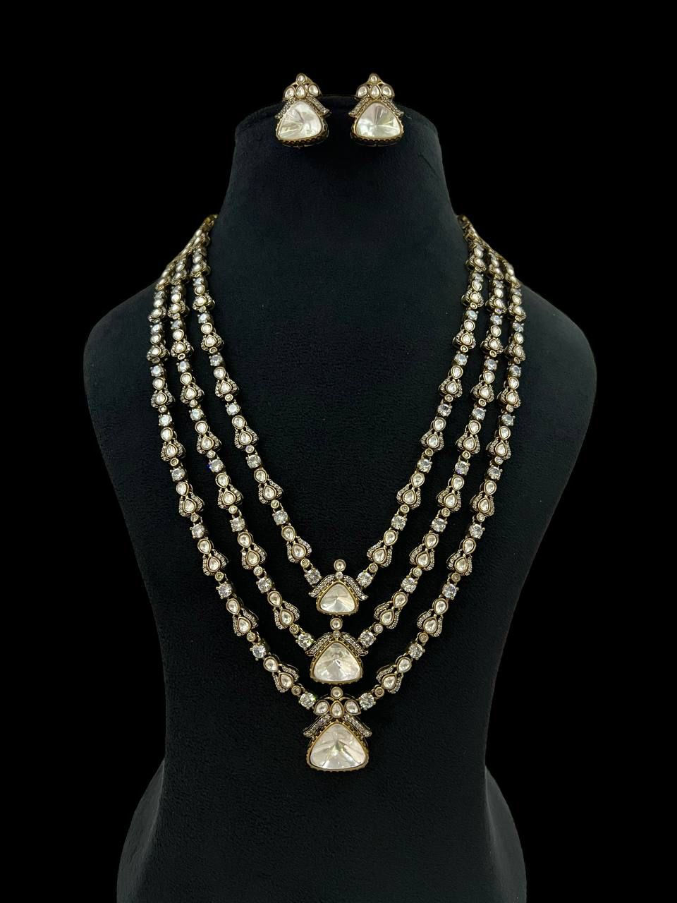 Silver & Gold stone Jewelry set