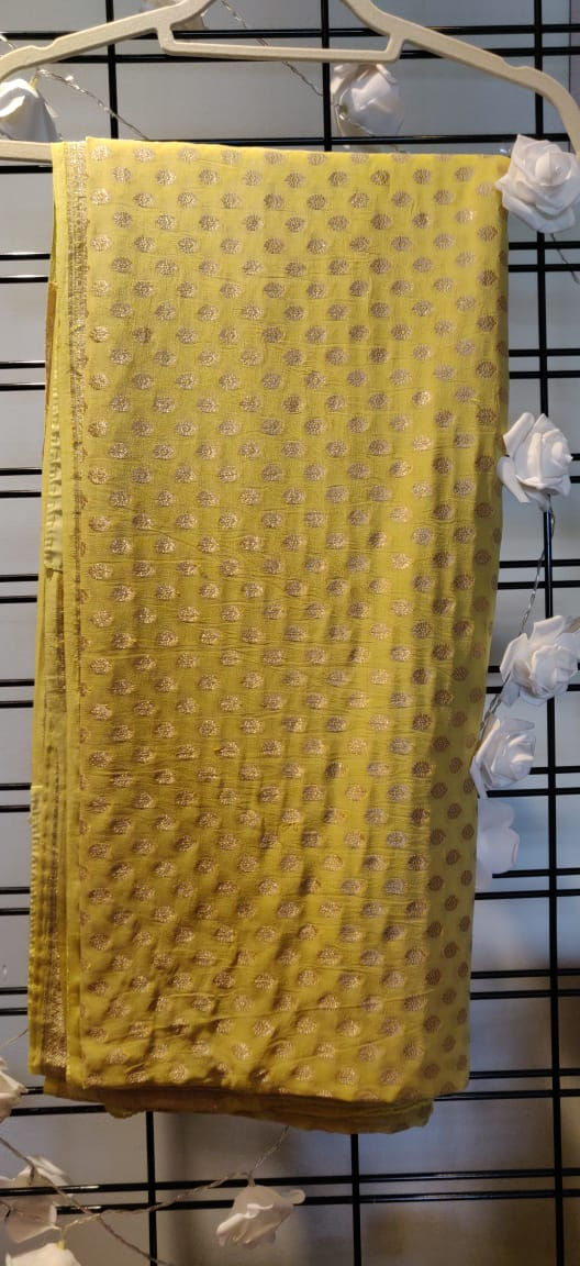 Thumbnail: Yellow banarsi saree