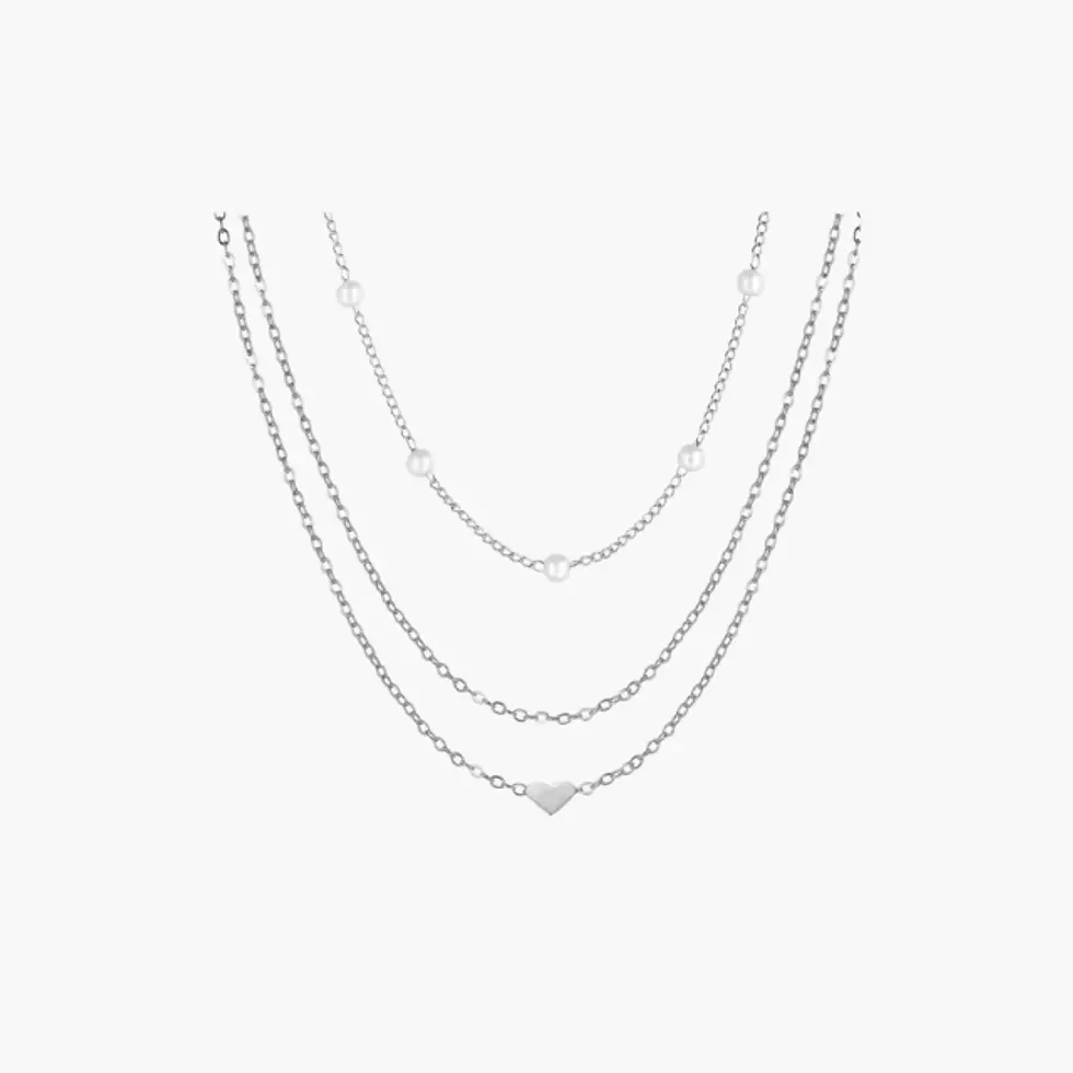 Thumbnail: Colar Multicamadas de Pérolas e Coração