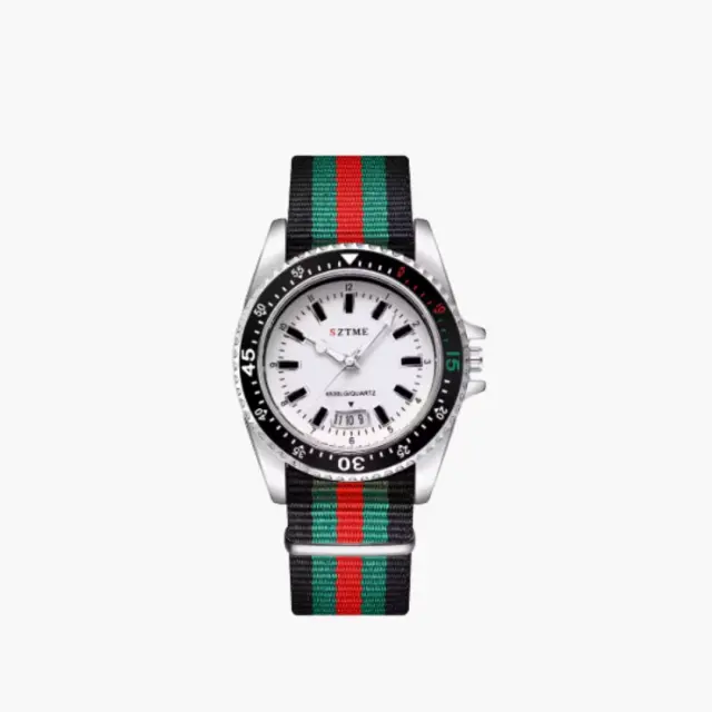 Relógio de Quartzo Masculino com Pulseira de Nylon e Função de Luz Noturna