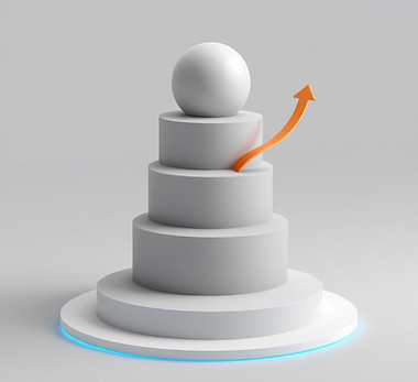 showing 3 tier level with growth trend.j