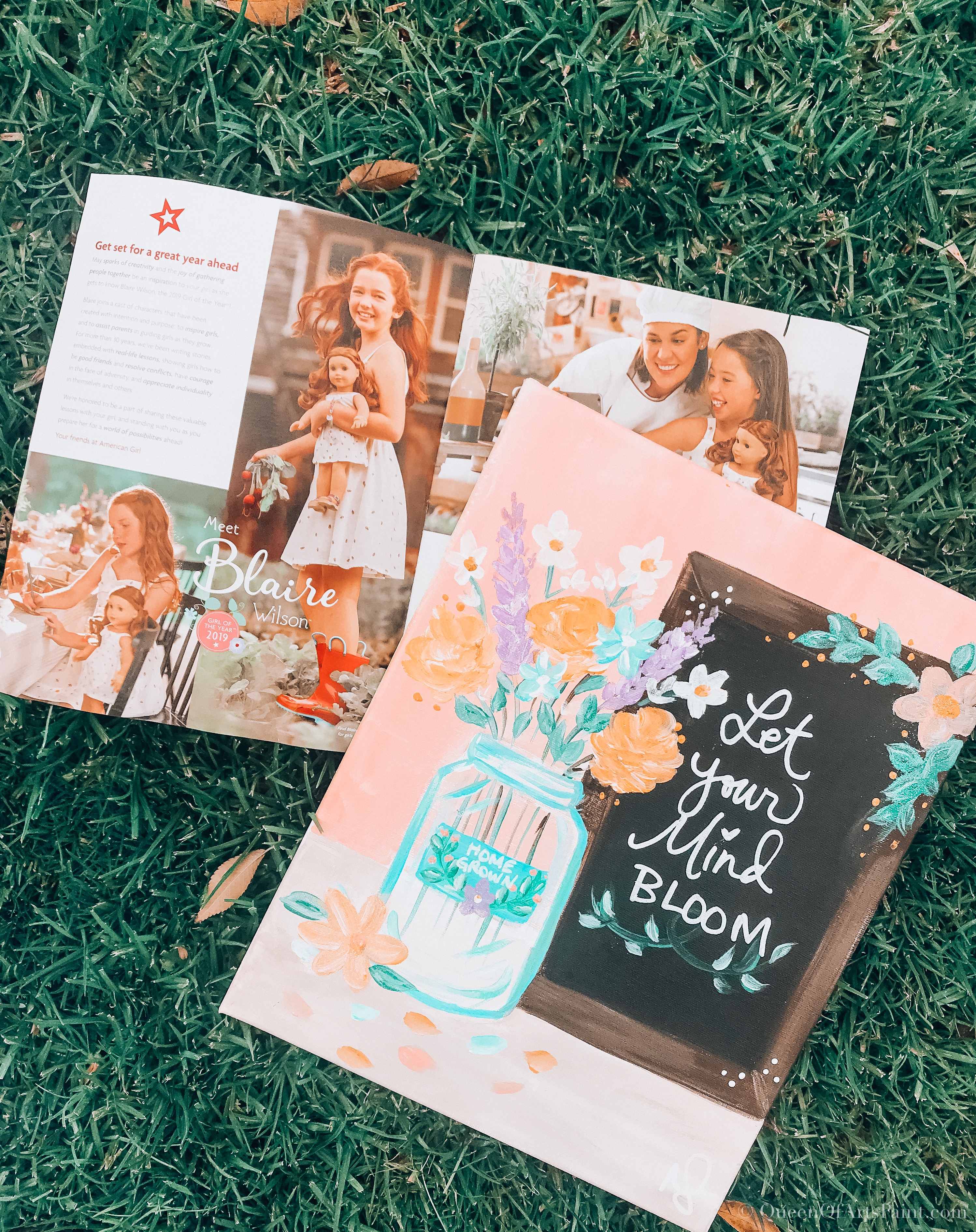American Girl Floral Chalkboard