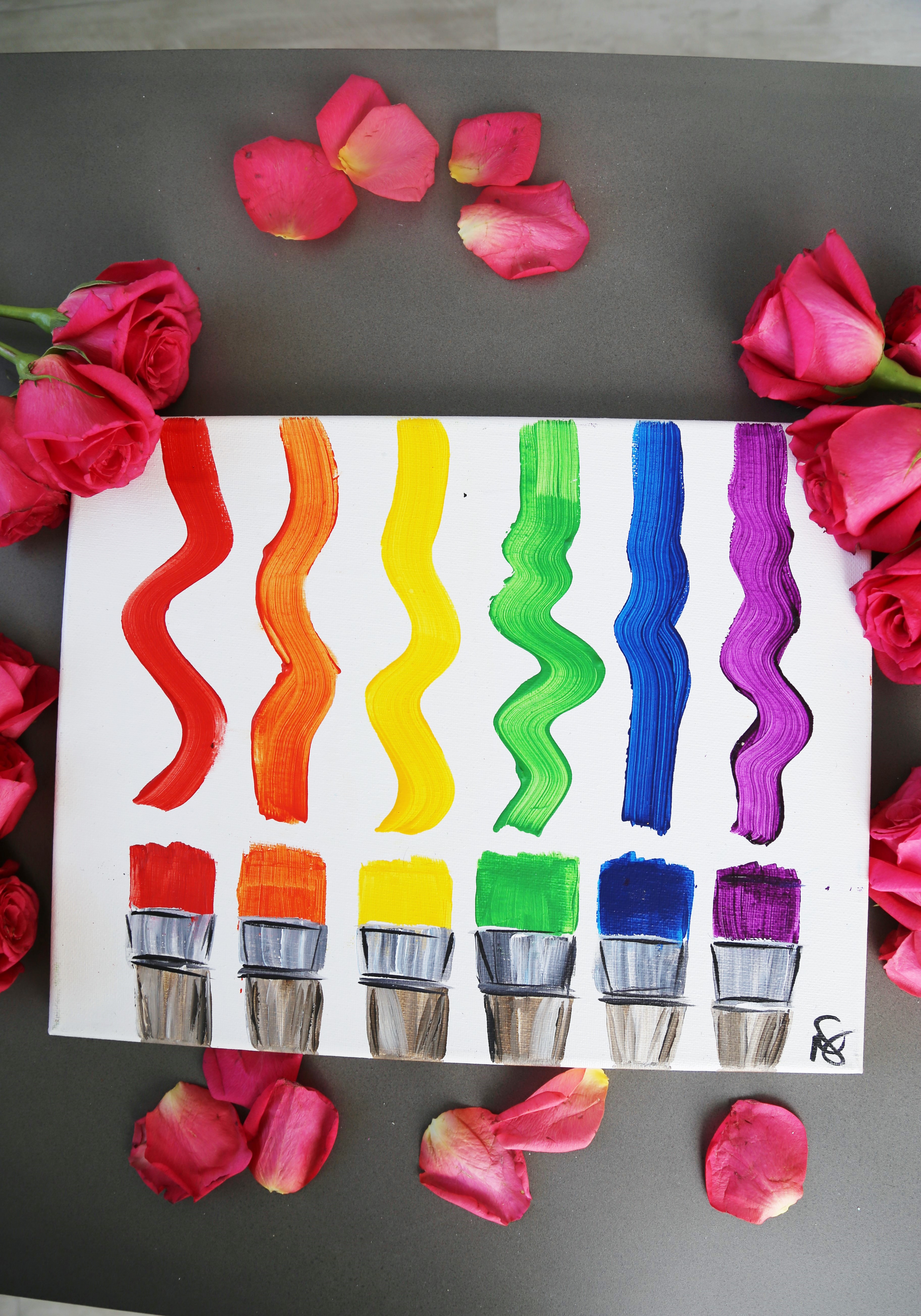 Rainbow Paint Brushes