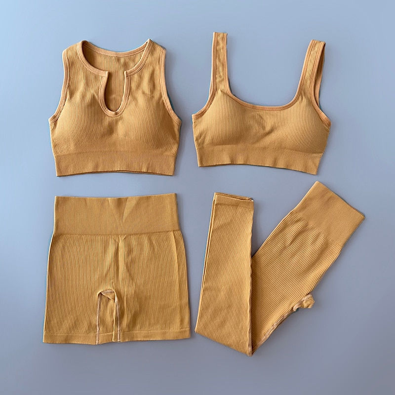 Thumbnail: Yoga Set Ribbed Workout Outfits