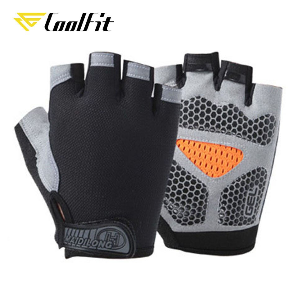 Thumbnail: CoolFit Breathable Fitness Gloves Silicone Palm Hollow Back Gym Gloves Weightli