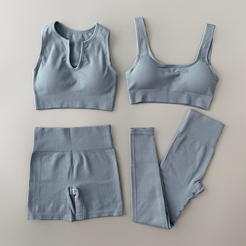 Thumbnail: Yoga Set Ribbed Workout Outfits