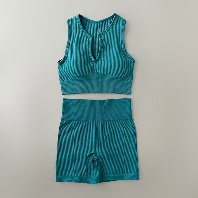 Thumbnail: Yoga Set Ribbed Workout Outfits