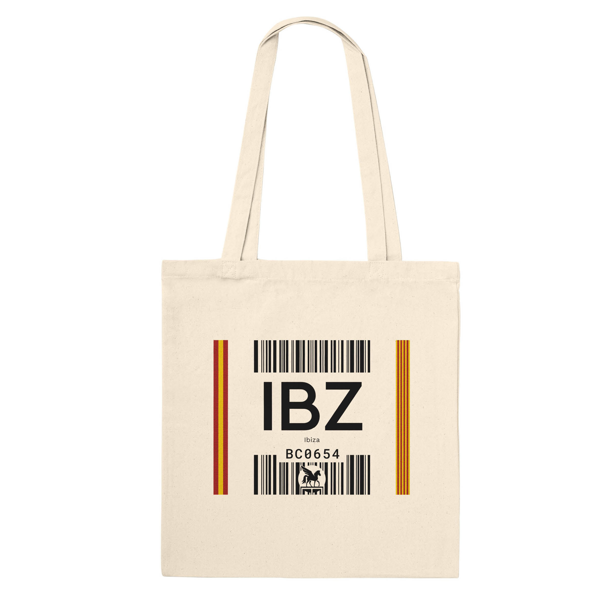 Ibiza IBZ tote bag on white background (front design).