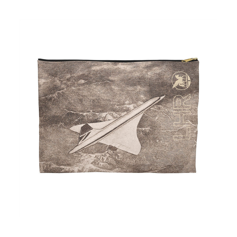 London accessory pouch on white background.