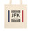Thumbnail: New York JFK tote bag close up on white background.