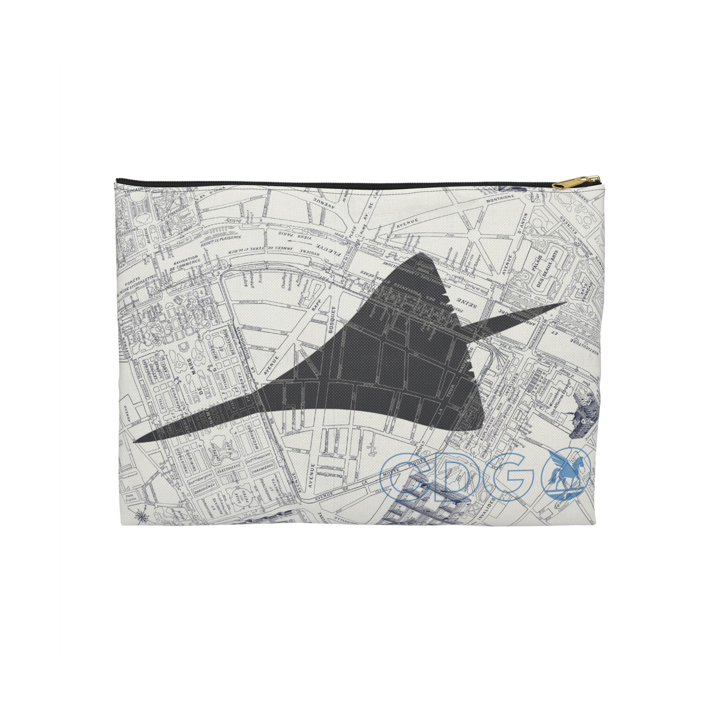 Paris CDG accessory pouch on white background (front).