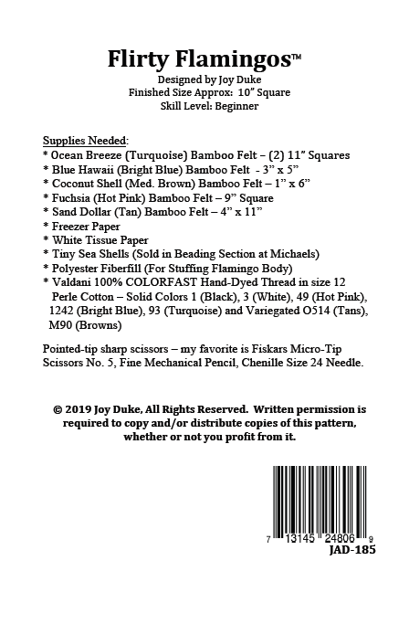 Thumbnail: Flirty Flamingos Pattern + Bamboo Felt Kit