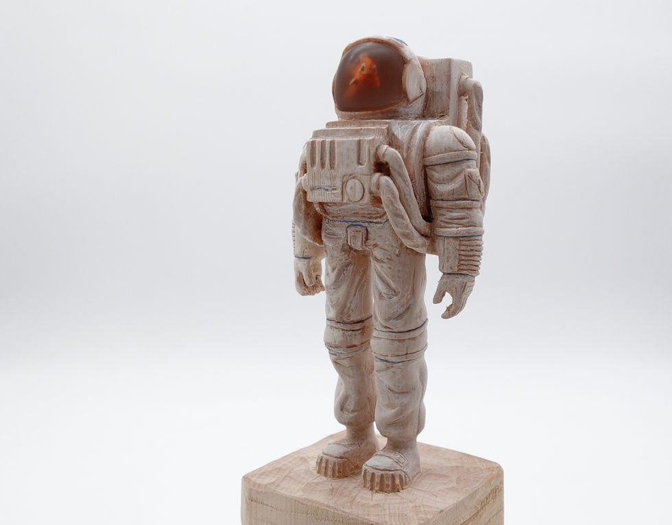 Arche Noah I // ca. 12 x 12 x 30 cm // Linden Wood, Acrylic 