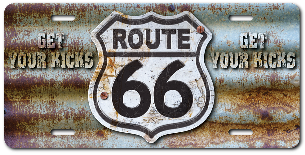 ROUTE 66 License Plate Mirror