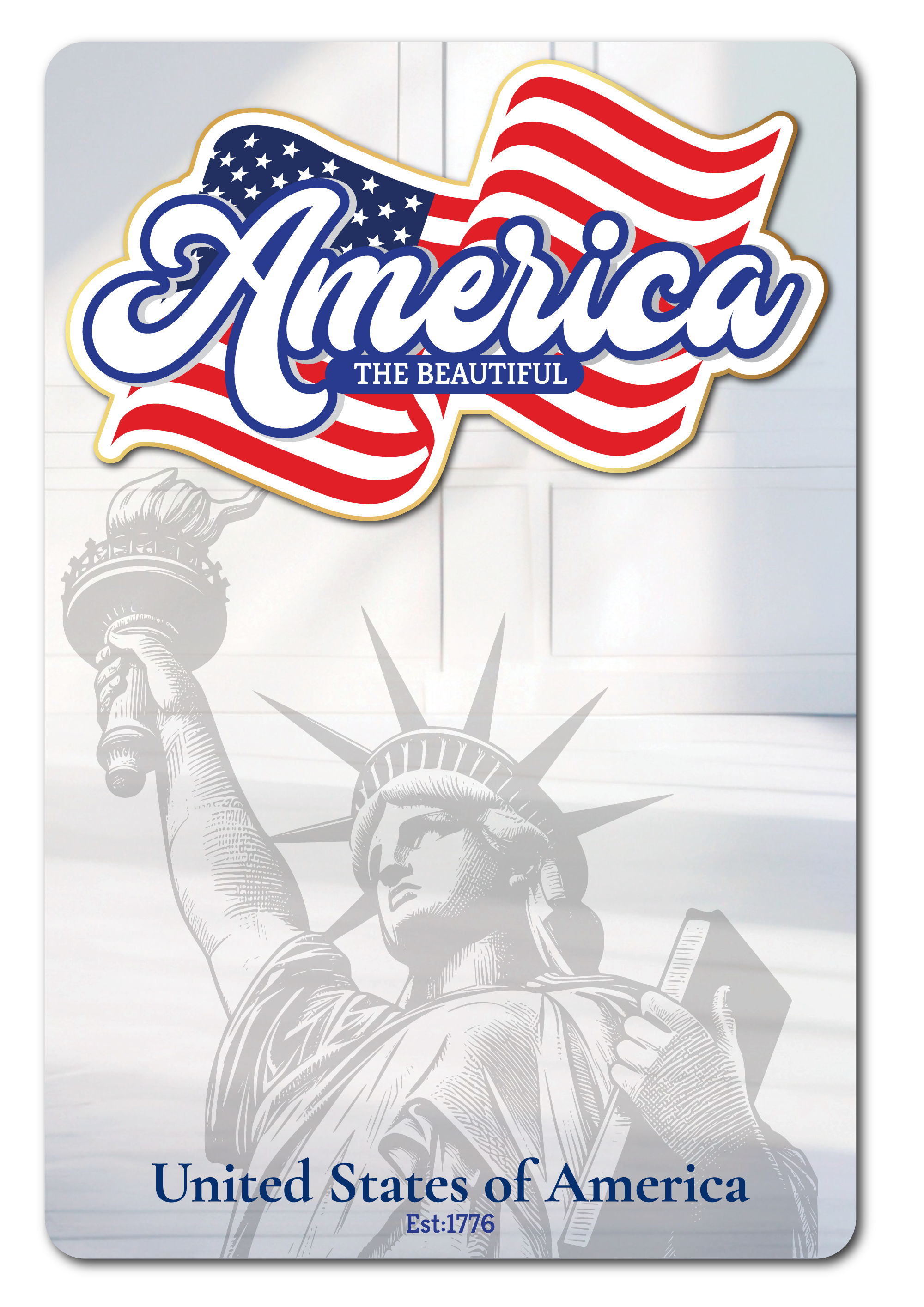 America The Beautiful Statue of America Locker Mirror