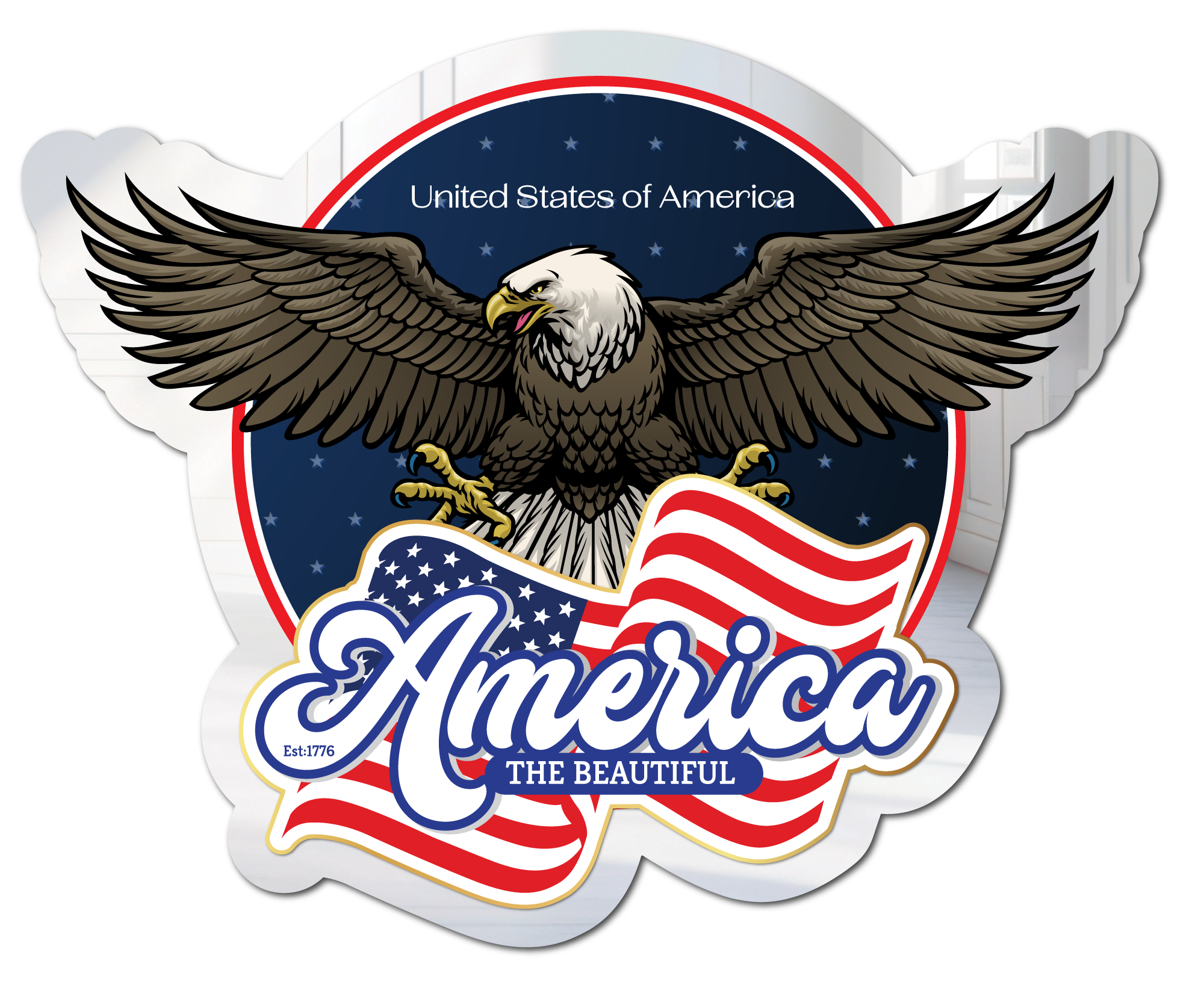America the Beautiful Flying Eagle Mirror
