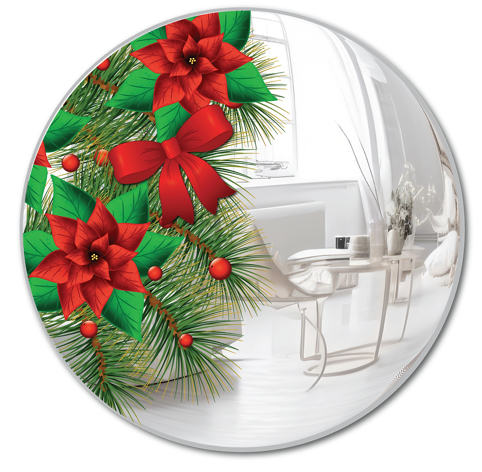 Christmas Poinsettia Convex Mirror