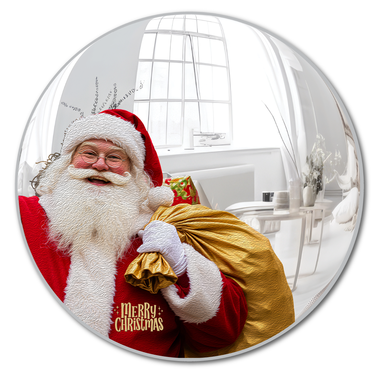 Merry Christmas Santa Convex Mirror