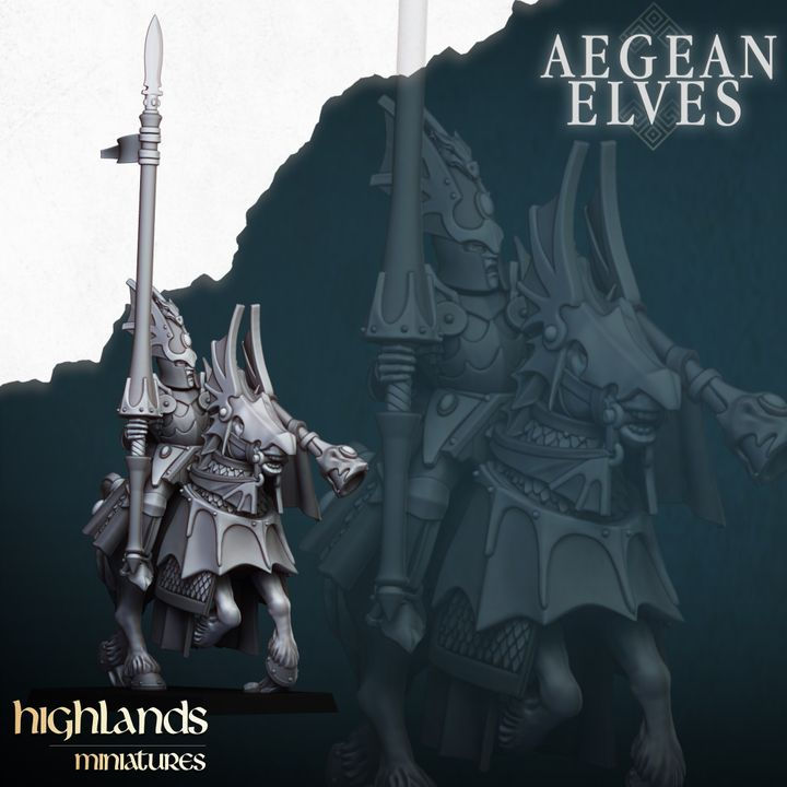 Miniature : Aegean Elves Mounted dragons