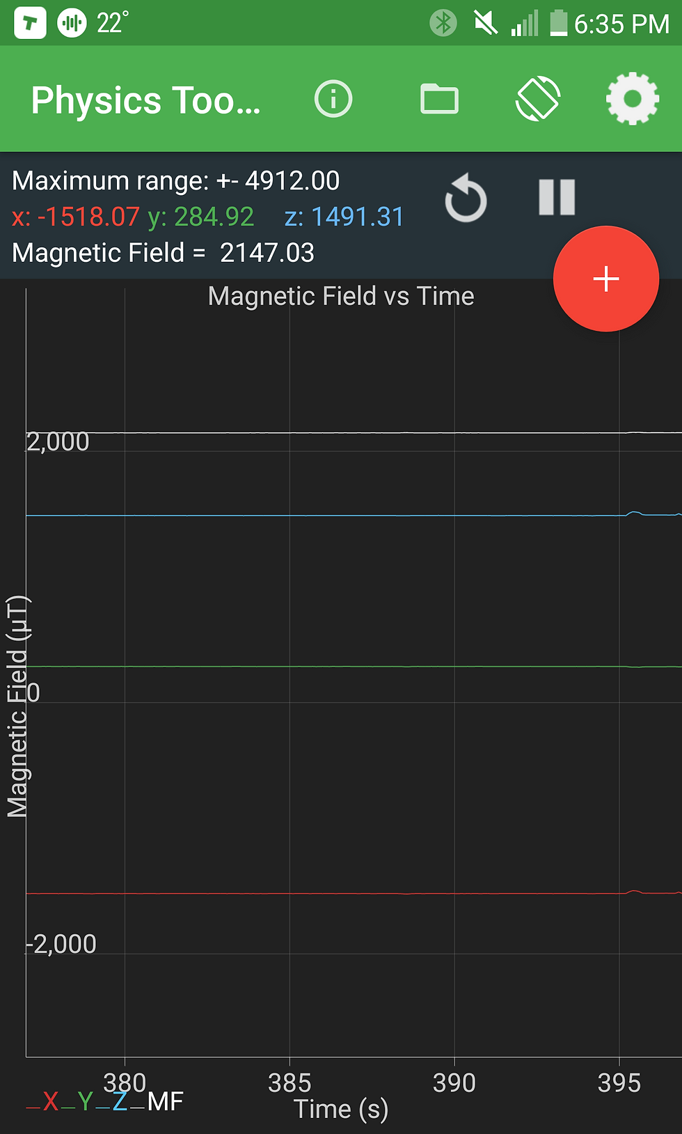 SAMPLE A - NGBD - MAGNETOMETER READING