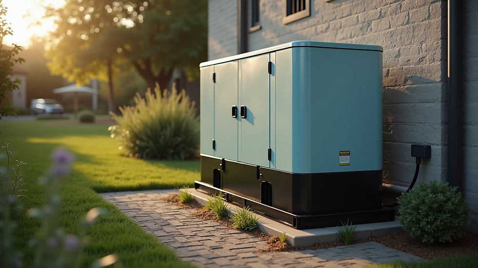 High angle view of backup generator installed outdoors