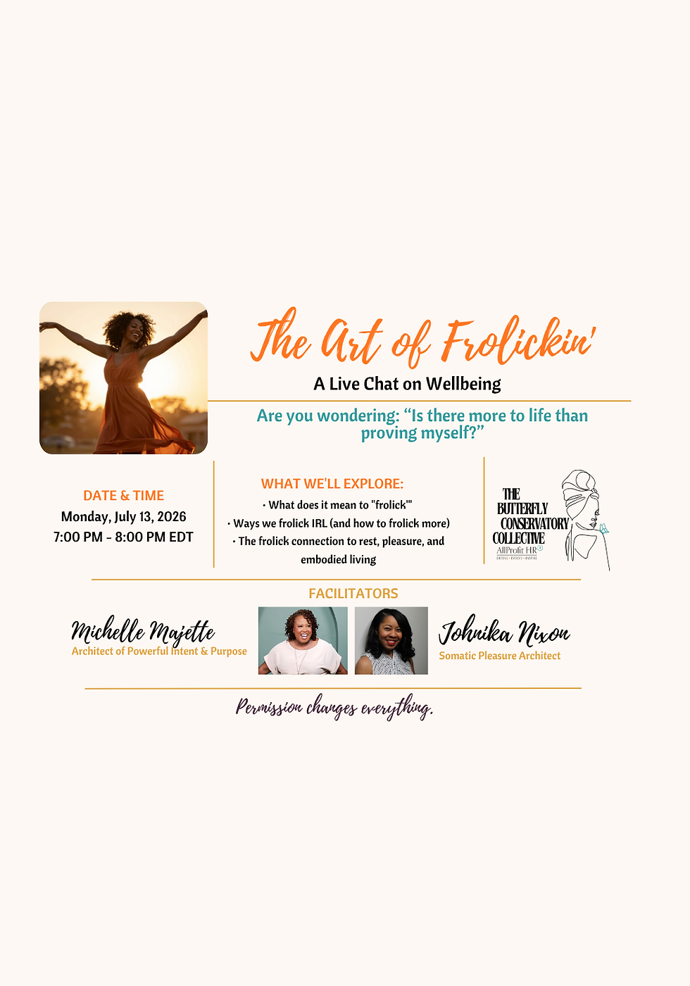 The Art of Frolickin' | A Wellbeing Live Chat