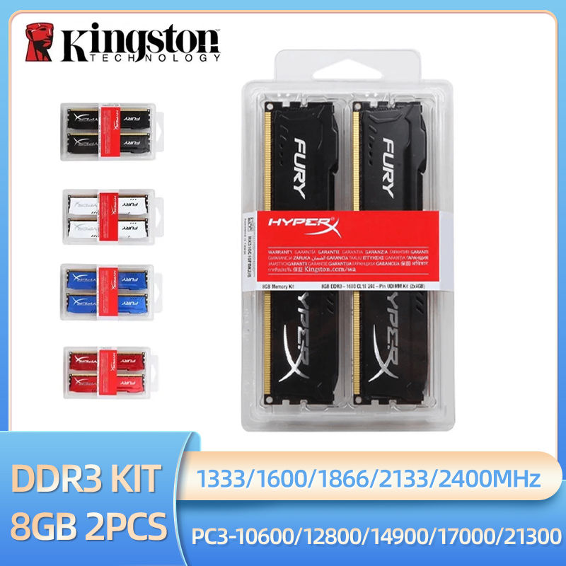 Kingston Memoria DDR3 8GB 16GB (2x8GB) Kit RAM 1600MHz 1333MHz 1866MHz 2133MHz 2