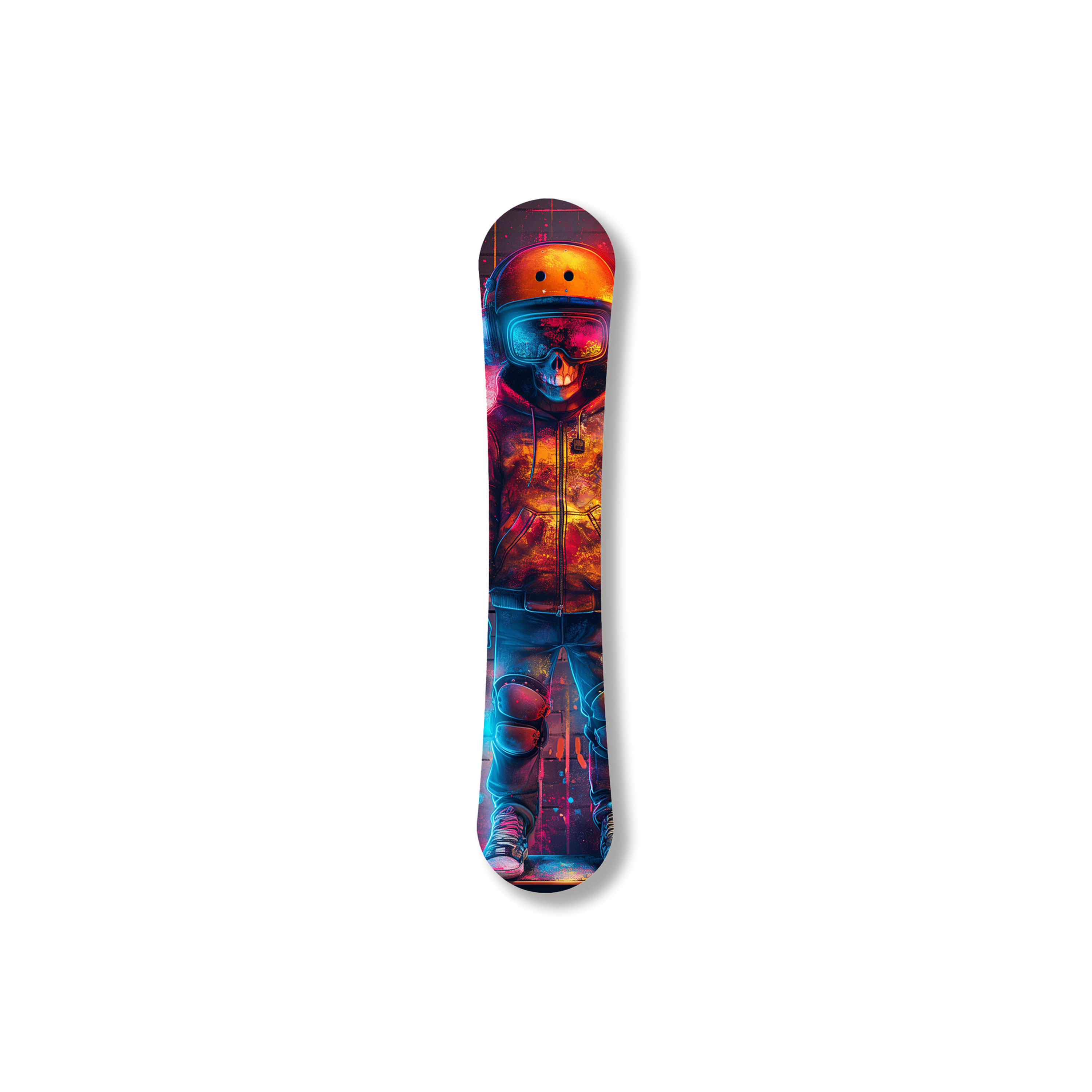 Neon Skull Rider, Glossy Acrylic Snowboard Wall Art