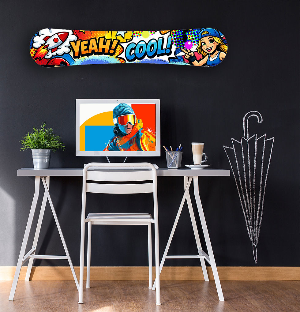 Thumbnail: Yeah! Cool Vibes, op Art Acrylic Snowboard Wall Art