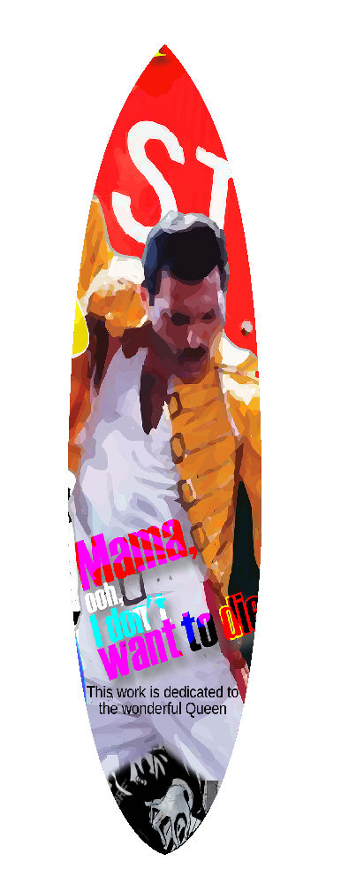 Thumbnail: Queen Inspired Surfboard Wall Art, Rock Legend Acrylic Wall Decor, Music Lover G
