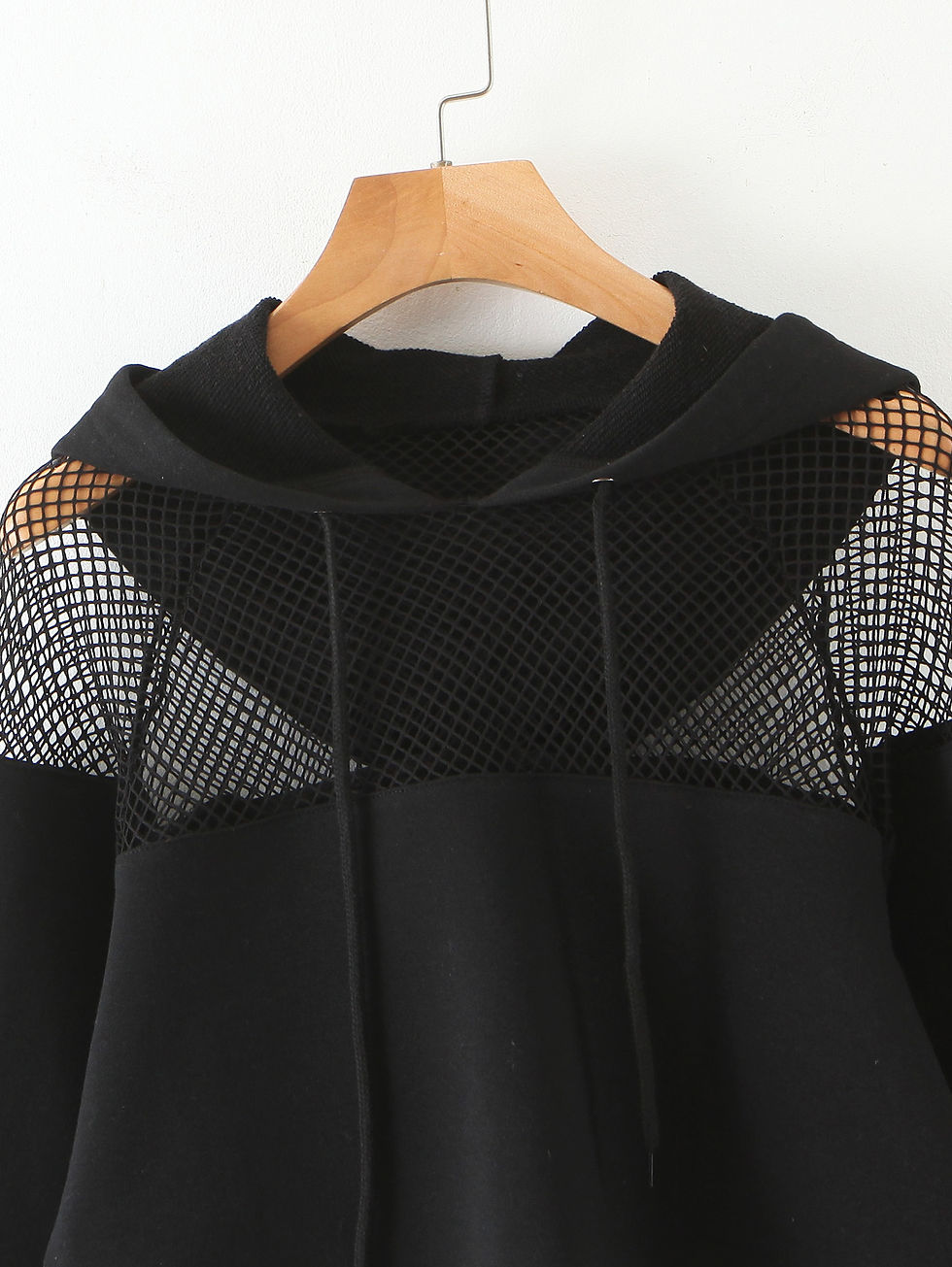 Thumbnail: Mesh patchwork fall hoodies  sweatshirt