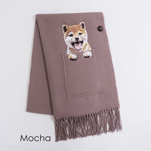Thumbnail: 柴犬刺繡 淨色 斗篷
